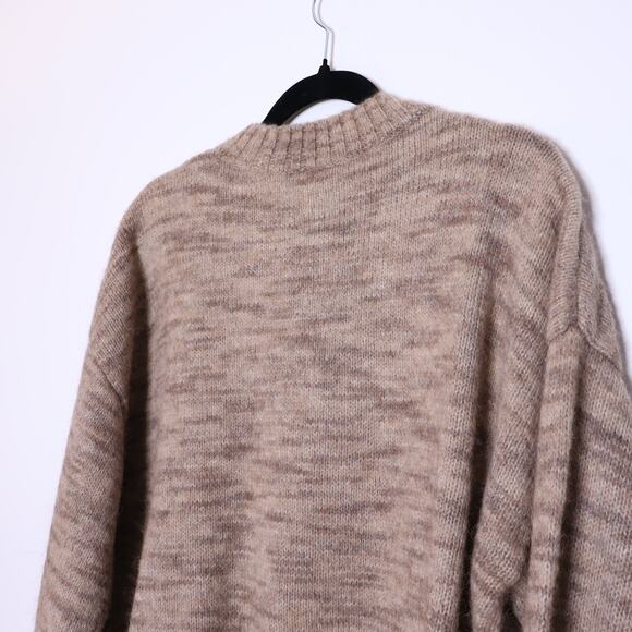 COS NEW Loose-Fit Cropped Sweater Beige Crew Neck Dolman Sleeve Casual Women's L - Picture 11 of 13